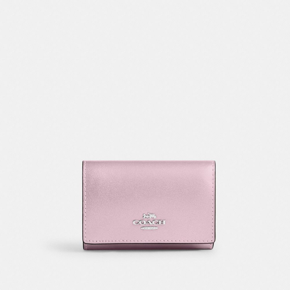 COACH CW805 Micro Wallet SILVER/METALLIC PINK