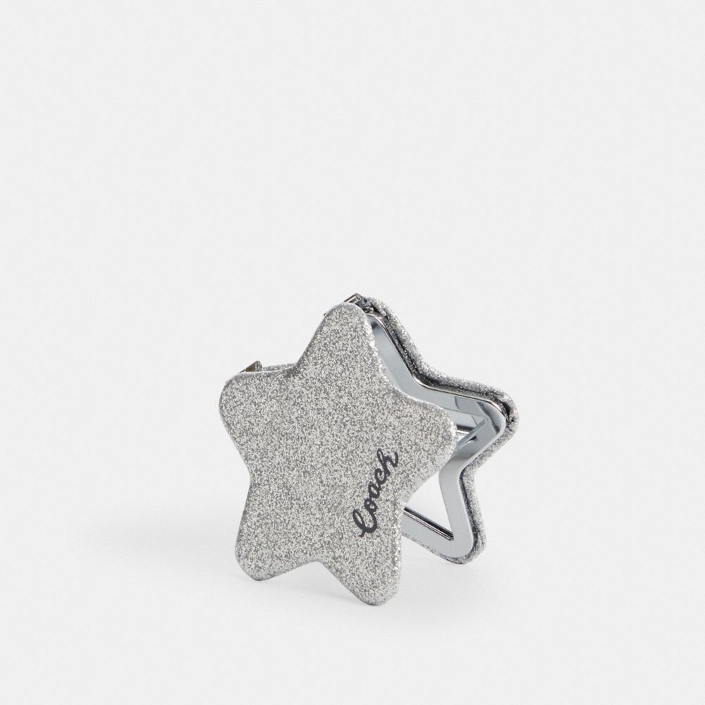 COACH CW815 Glitter Star Compact Mirror SILVER/SILVER