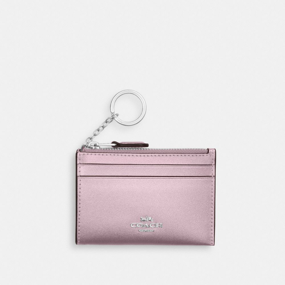 COACH CW877 Mini Skinny Id Case SILVER/METALLIC PINK