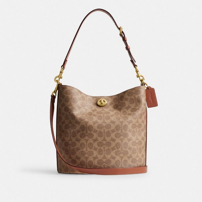 WILLOW SOFT BUCKET BAG IN SIGNATURE CANVAS