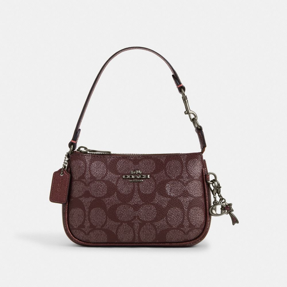COACH CW960 Boxed Nolita Bag 15 In Signature Canvas GUNMETAL/WINE MULTI