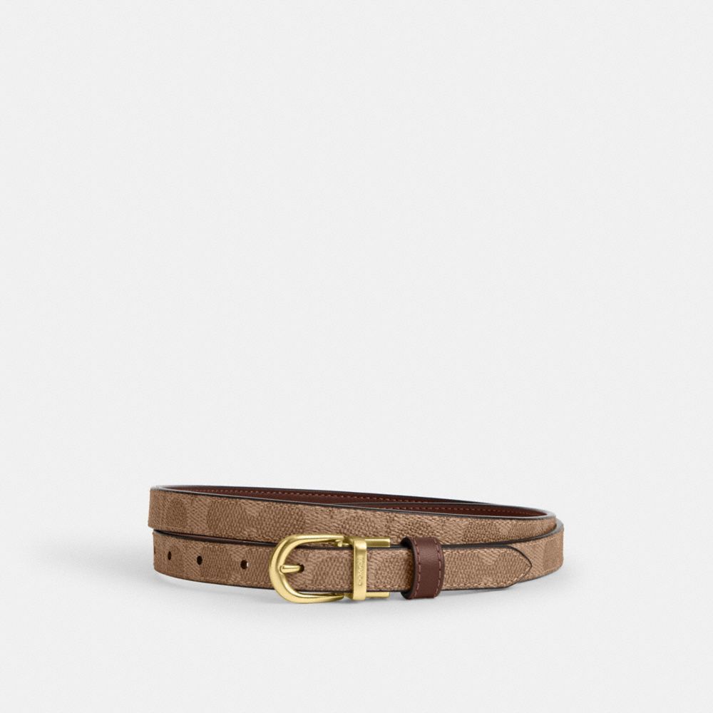 COACH CX058 Classic Buckle Cut-to-size Reversible Belt, 18 Mm GOLD/TAN/BROWN