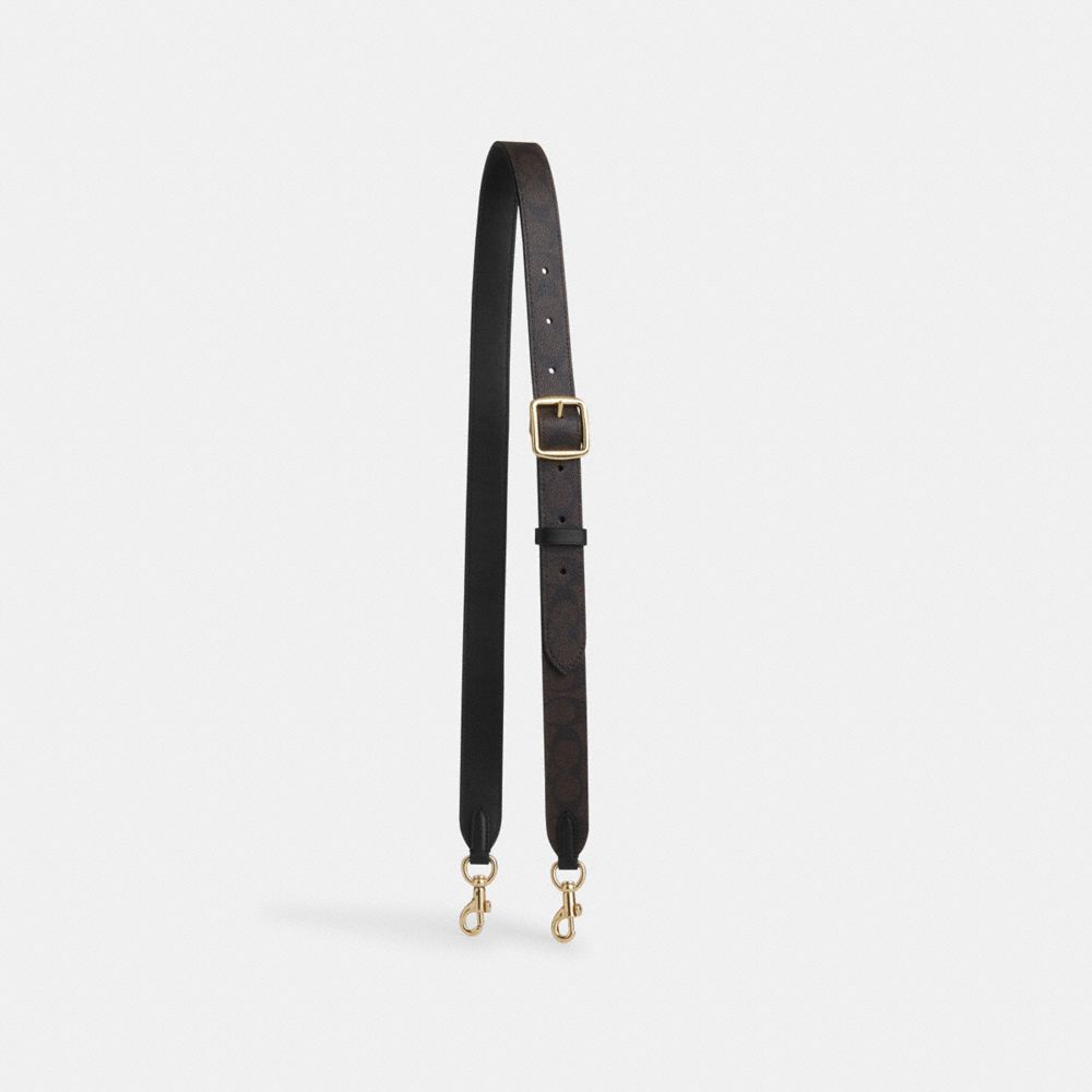 COACH CX070 Reversible Strap In Signature Canvas GOLD/WALNUT/BLACK