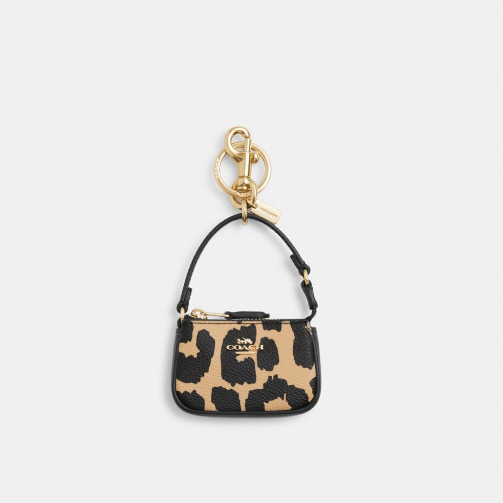 COACH CX073 Mini Nolita Bag Charm With Leopard Print GOLD/LEOPARD MULTI