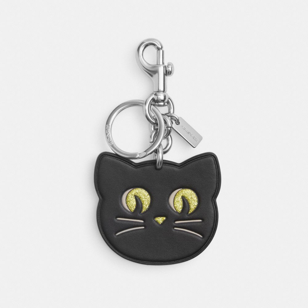 COACH CX145 Halloween Cat Bag Charm SILVER/BLACK