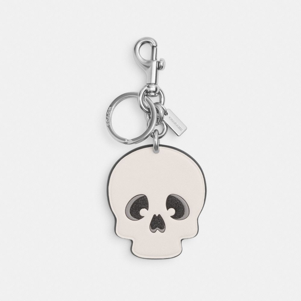 COACH CX148 Halloween Skull Bag Charm SILVER/CHALK