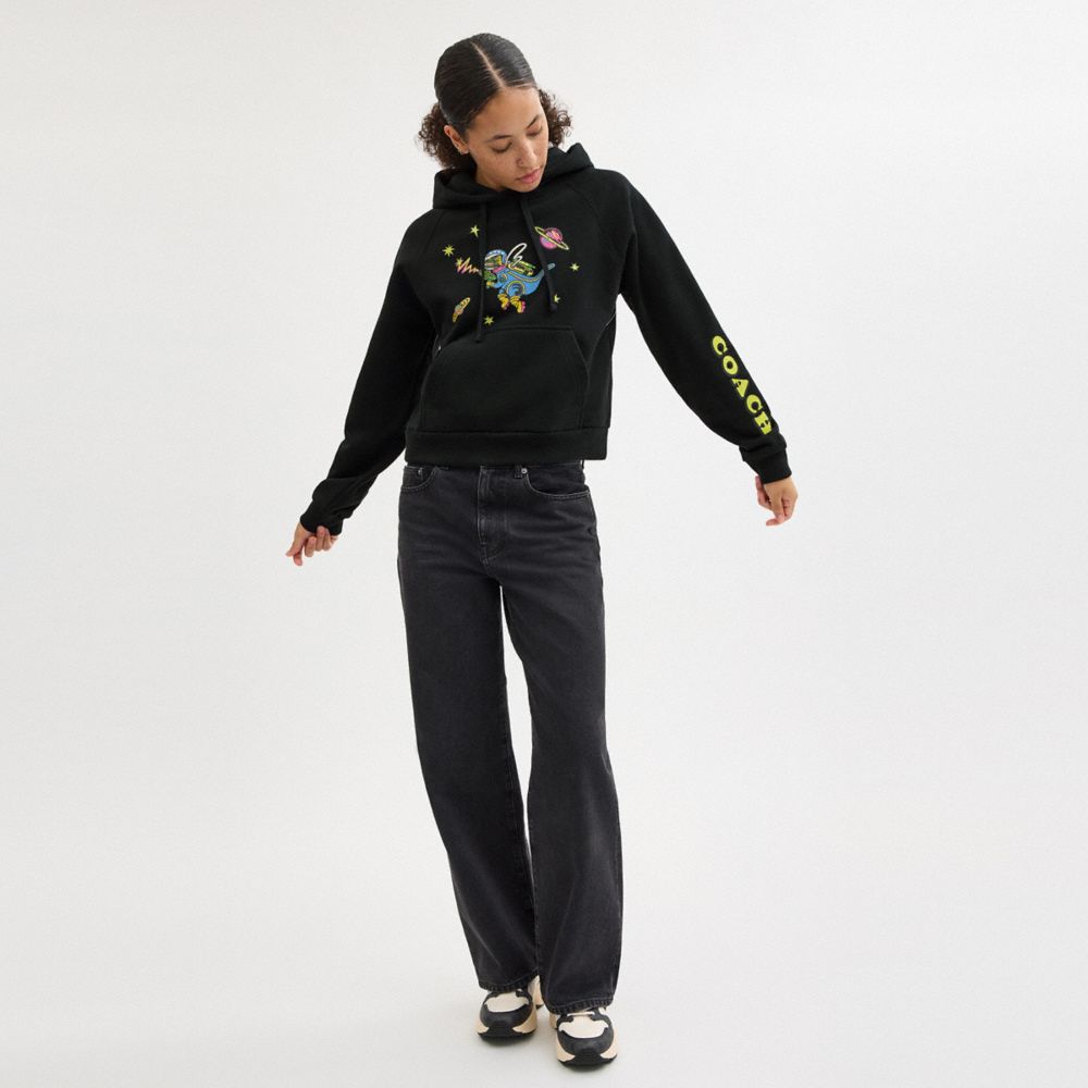 COSMIC COACH REXY PRINT RAGLAN HOODIE