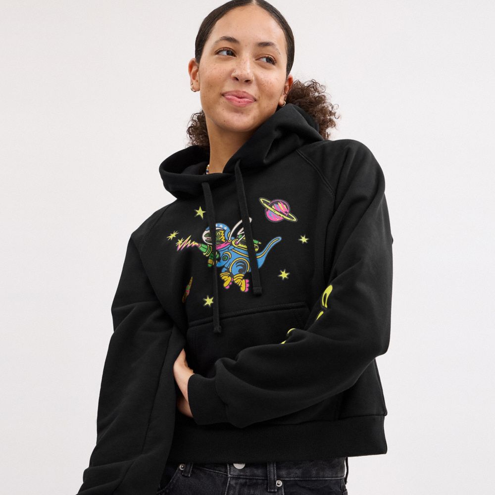 COSMIC COACH REXY PRINT RAGLAN HOODIE