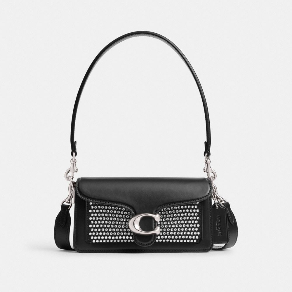 COACH CX216 Tabby Shoulder Bag 20 With Crystal SILVER/BLACK