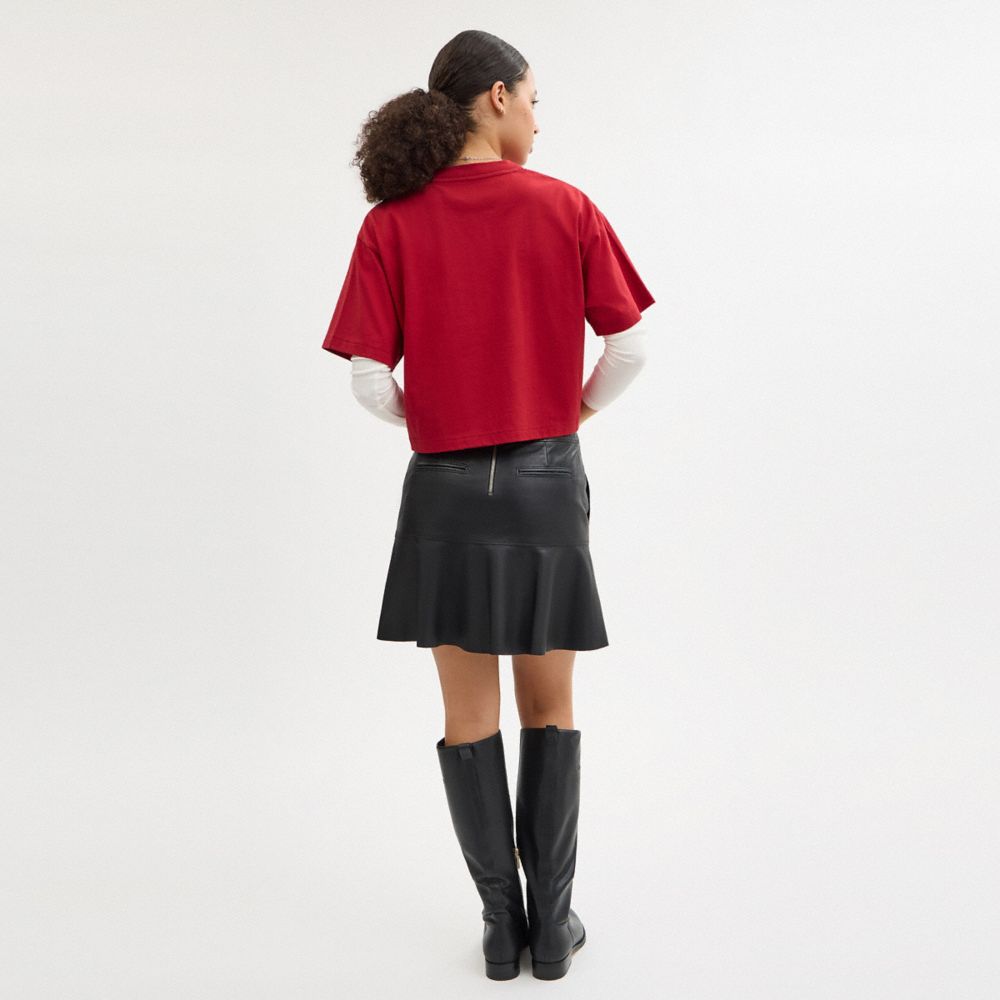 NEW YEAR COACH SNAKE SCRIPT CROPPED T-SHIRT IN ORGANIC COTTON