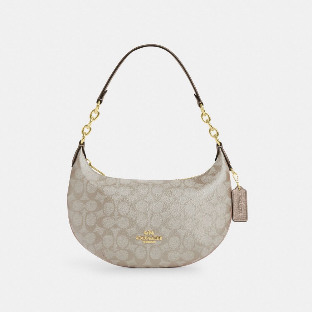 COACH CX584 Payton Hobo Bag In Signature Canvas GOLD/CHAMPAGNE MULTI