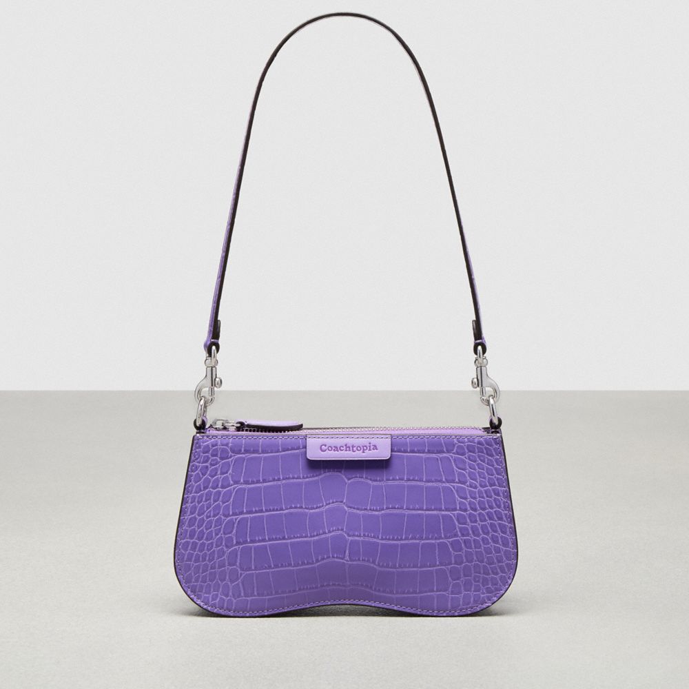 Wavy Baguette Bag In Croc Embossed Coachtopia Leather - CX684 - Iris