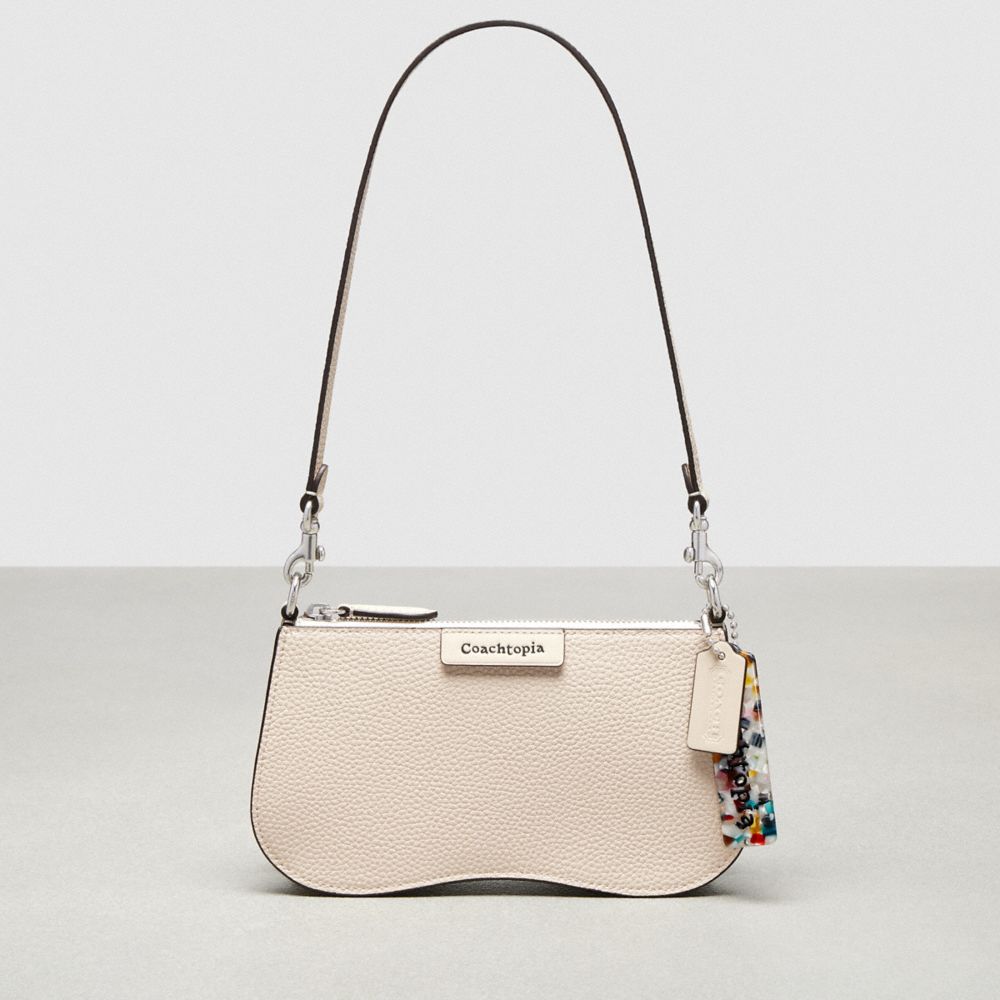 COACH CX685 Wavy Baguette Bag In Pebbled Coachtopia Leather Cloud