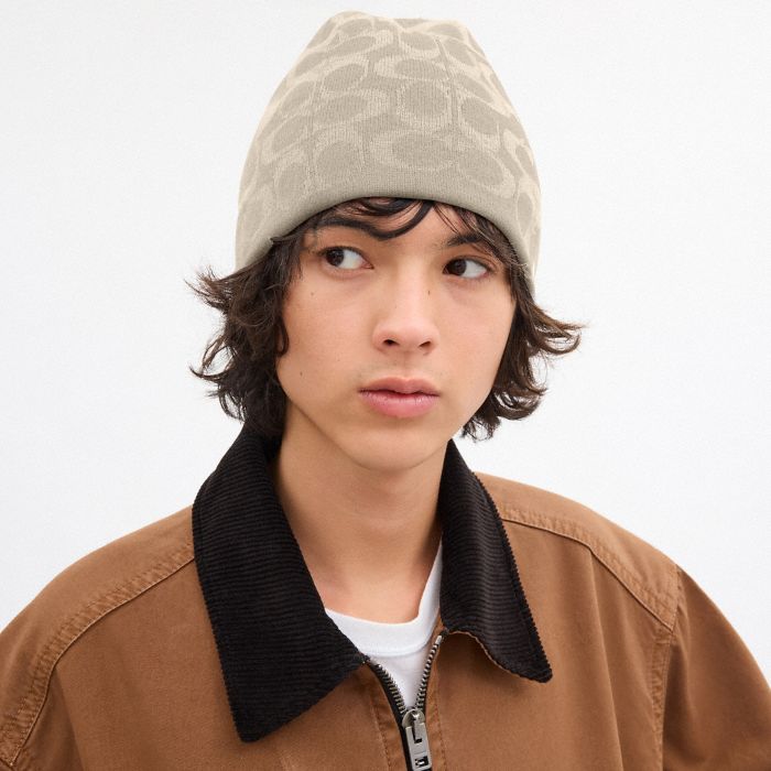 雙面經典SIGNATURE 毛帽| COACH 官方網站Official page