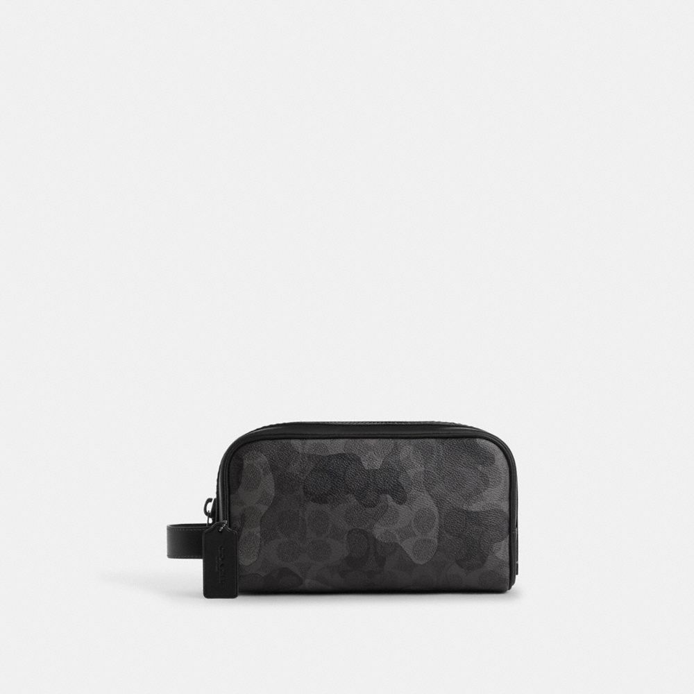 COACH CX879 Small Travel Kit In Signature Camo Print GUNMETAL/GREY MULTI