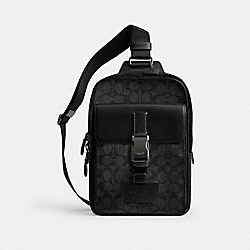 Track Pack In Signature Canvas - CX880 - Gunmetal/Charcoal/Black