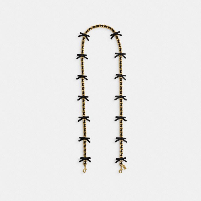 LEATHER CHAIN STRAP WITH BOWS
