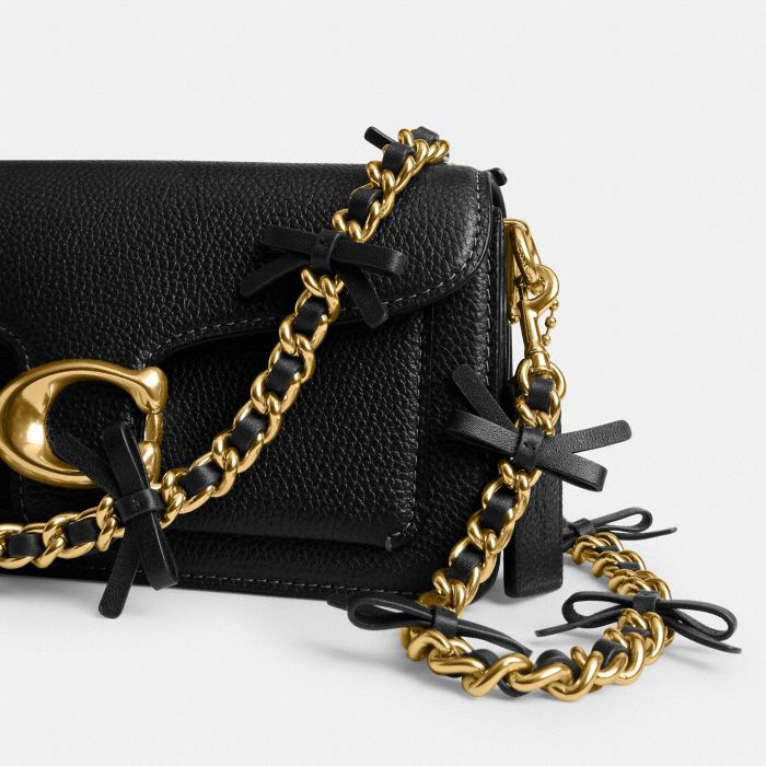 LEATHER CHAIN STRAP WITH BOWS