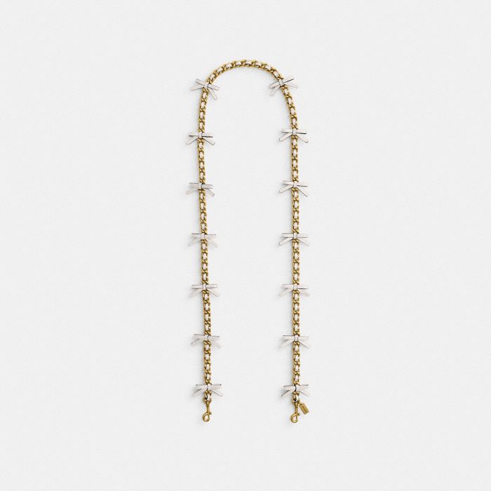LEATHER CHAIN STRAP WITH BOWS
