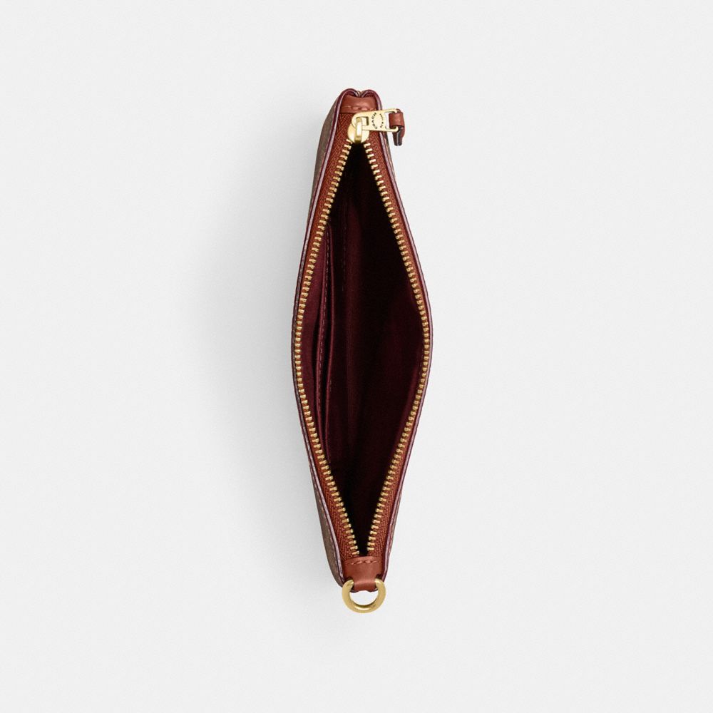 節慶風格布魯克林大橋圖案經典 SIGNATURE 帆布小型手腕包