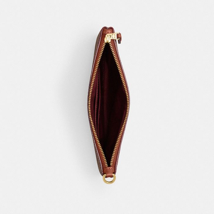 節慶風格布魯克林大橋圖案經典 SIGNATURE 帆布小型手腕包