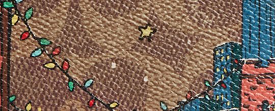 節慶風格布魯克林大橋圖案經典 SIGNATURE 帆布小型手腕包