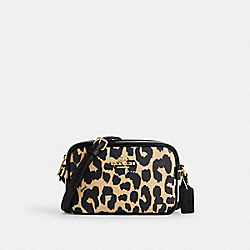 Mini Jamie Camera Bag With Leopard Print - CY348 - Gold/Leopard Multi