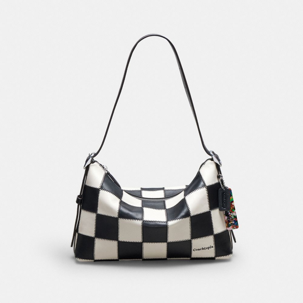 COACH CY360 Alter/ego Shoulder Bag In Checkerboard Upcrafted Leather BLACK/CHALK