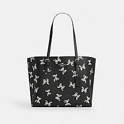 Mollie Tote Bag With Bow Print - CY647 - Silver/Black Multi
