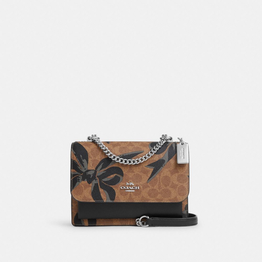 COACH CY649 Klare Crossbody Bag In Signature Canvas With Bow Print SILVER/TAN/BLACK MULTI