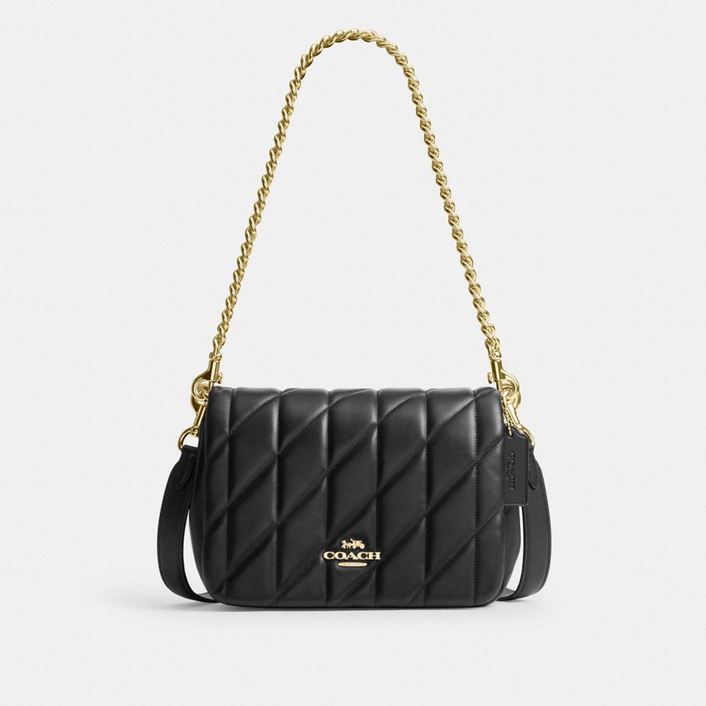COACH CY663 Quinn Bag With Quilting GOLD/BLACK