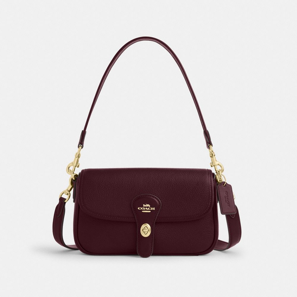 Hadley Shoulder Bag - CY683 - Gold/Dark Wine