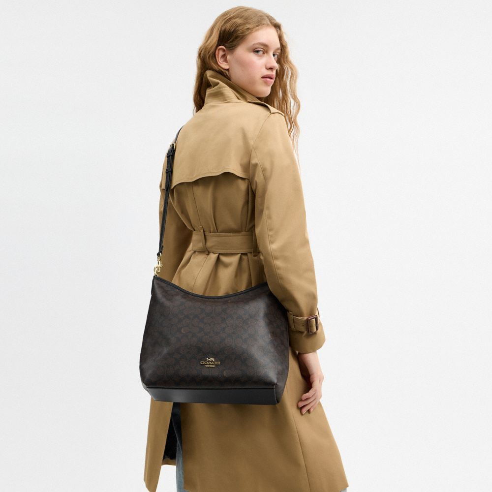 LAUREL LARGE SHOULDER BAG IN SIGNATURE CANVAS