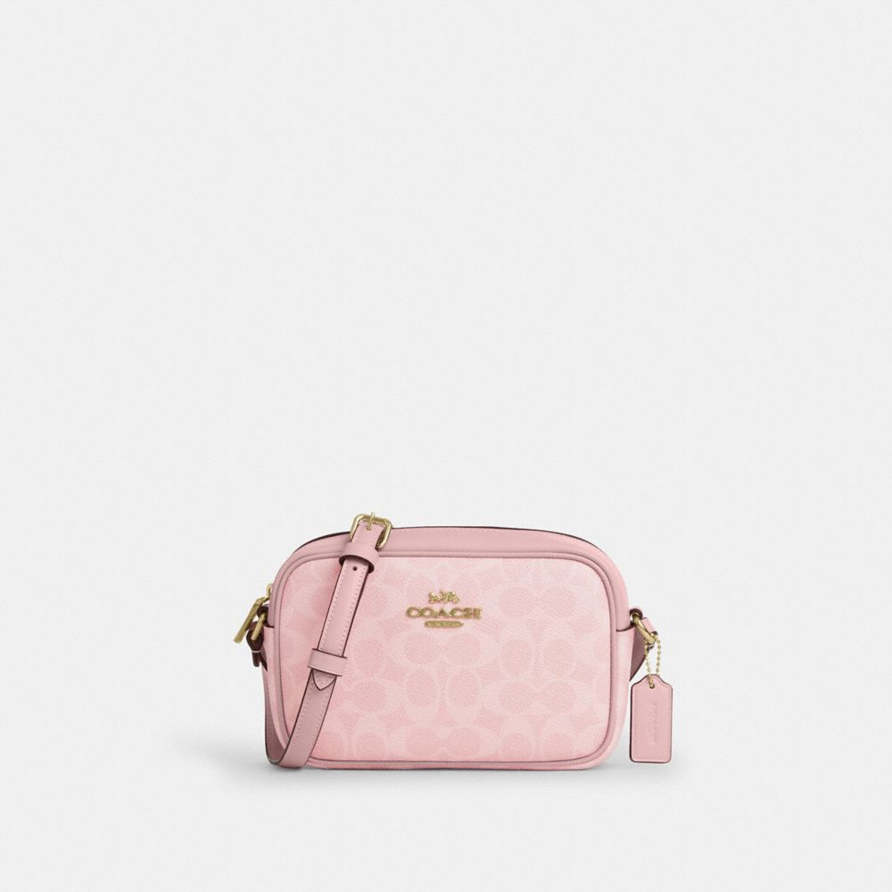 COACH CY752 Mini Jamie Camera Bag In Signature Canvas GOLD/POWDER PINK