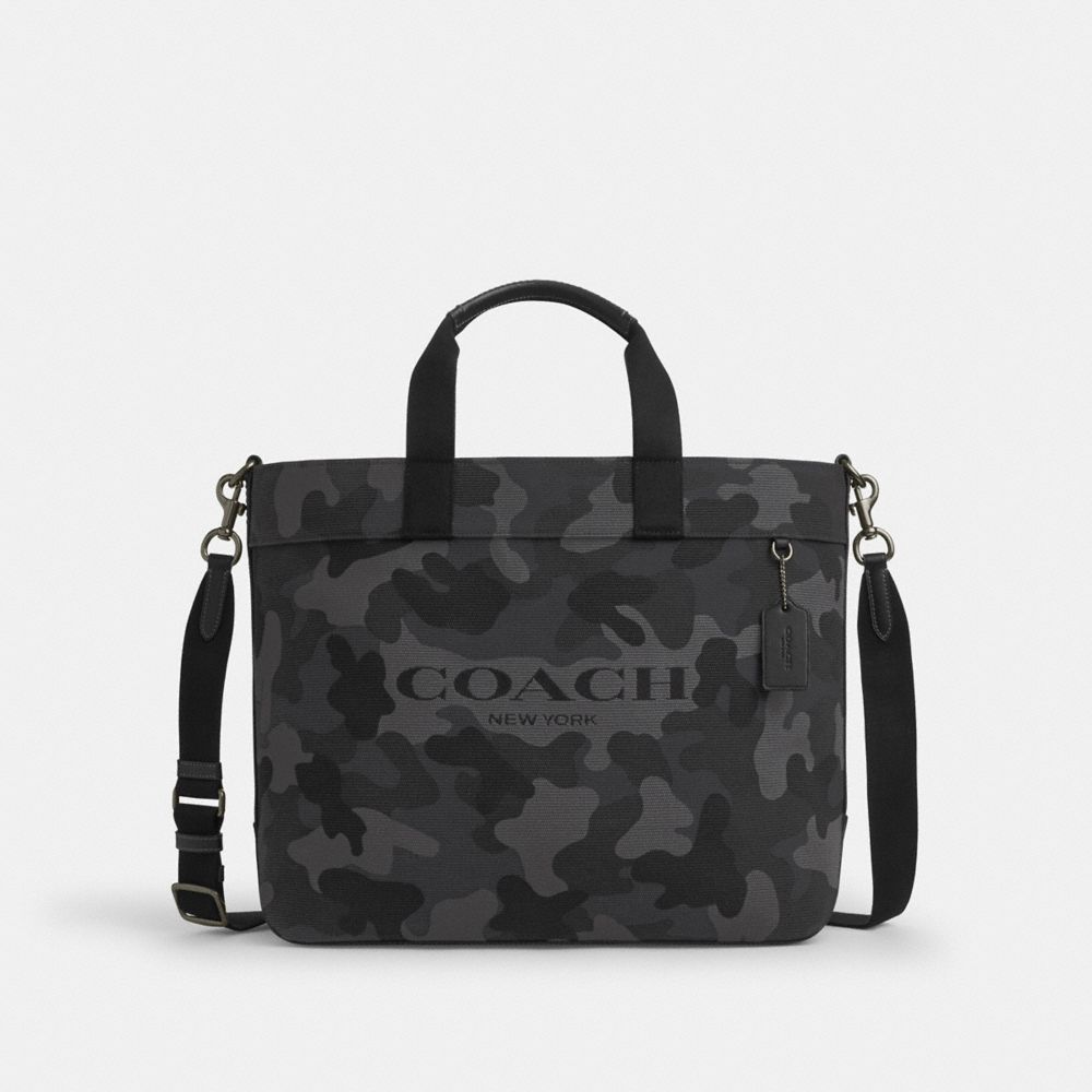 COACH CY805 Tote Bag 38 With Camo Print GUNMETAL/GREY MULTI