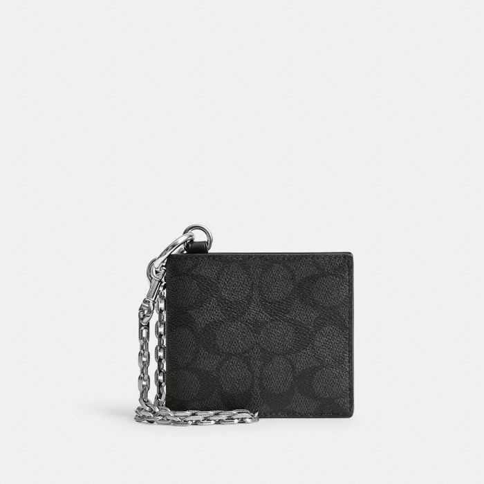 BILLFOLD WALLET WITH CHAIN IN SIGNATURE CANVAS