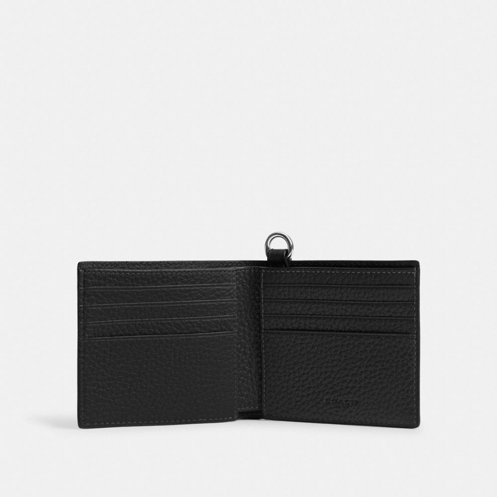 BILLFOLD WALLET WITH CHAIN-BLACK