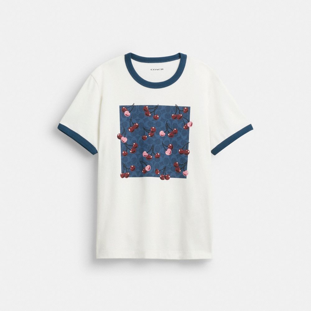 Signature Square Cherry T-Shirt In Organic Cotton | Coach New Zealand
