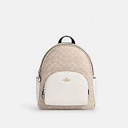 Court Backpack In Signature Canvas - CZ176 - Gold/Sand/Chalk
