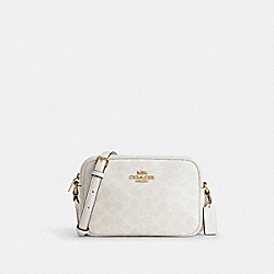Jamie Camera Bag In Signature Canvas - CZ186 - Gold/White/Chalk