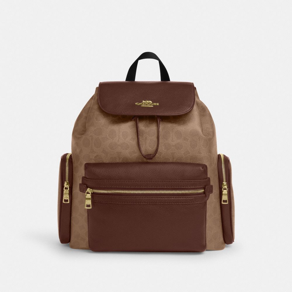 COACH CZ187 Baby Backpack In Signature Canvas GOLD/TAN/BROWN