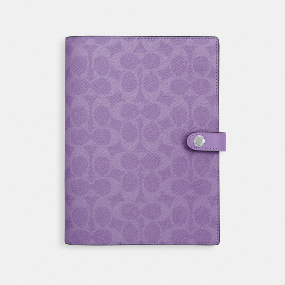 Notebook In Signature Canvas - CZ198 - Silver/Iris