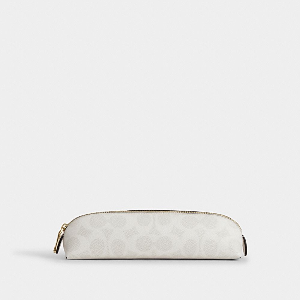 Pencil Case In Signature Canvas - CZ206 - Gold/White/Chalk