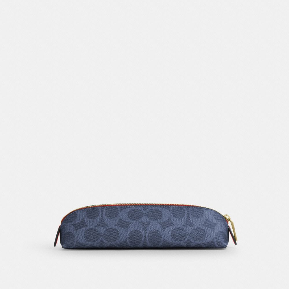 Pencil Case In Signature Canvas - CZ206 - Gold/Den Gold/Bold Red