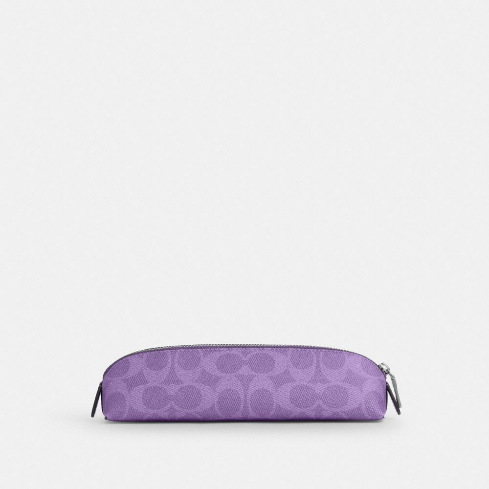Pencil Case In Signature Canvas - CZ206 - Silver/Iris