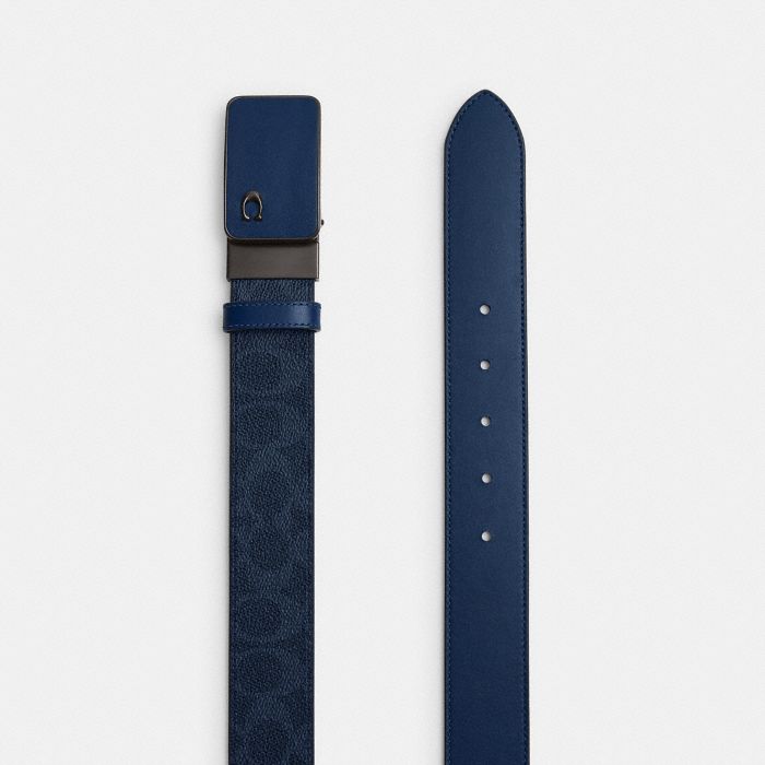 SIGNATURE PLAQUE BUCKLE CUT-TO-SIZE REVERSIBLE BELT, 38MM