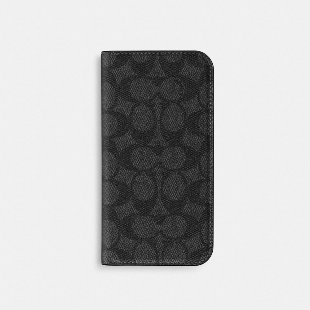 Iphone 16 Pro Max Folio In Signature Canvas - CZ281 - Charcoal