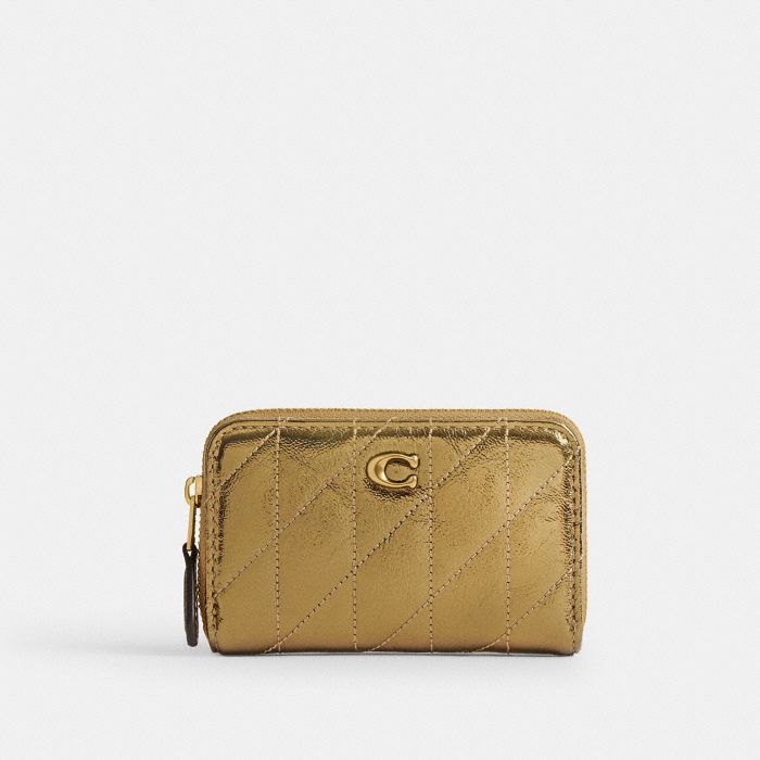 NEW YEAR ESSENTIAL SMALL ZIP AROUND CARD CASE WITH QUILTING