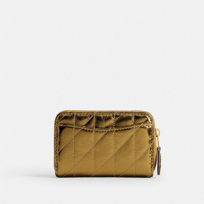 NEW YEAR ESSENTIAL SMALL ZIP AROUND CARD CASE WITH QUILTING
