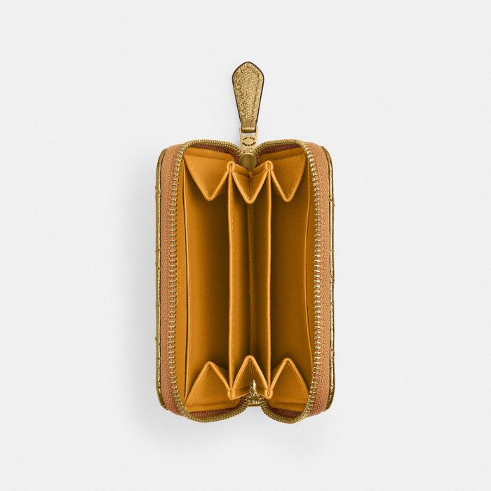 NEW YEAR ESSENTIAL SMALL ZIP AROUND CARD CASE WITH QUILTING